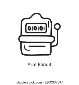 Arm Bandit vector outline Icon Design illustration. Gaming Symbol on White background EPS 10 File