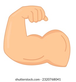 icono del bicep del brazo, hombre poderoso del brazo muscular. Concepto fuerte.