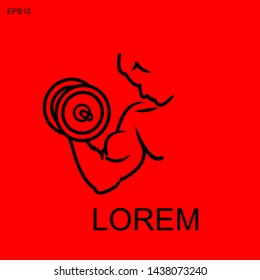 	
arm, bicep, strong hand icon cartoon with red background.vector ilustration