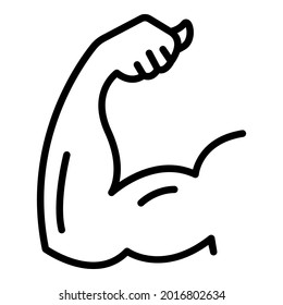 Arm biceps icon. Outline arm biceps vector icon for web design isolated on white background