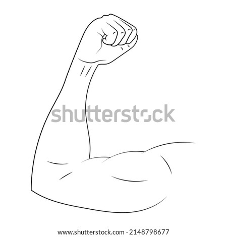 Arm biceps vector sketch illustration.