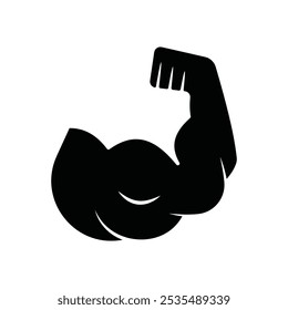 arm black icon vector design isolated background