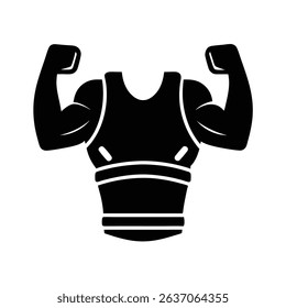 Arm Blaster Bicep Workout Equipment Silhouette Vector Art Illustration