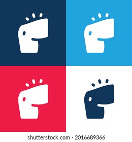 Arm Blue And Red Four Color Minimal Icon Set