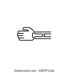 Arm, Bone, Break Icon. Simple Thin Line, Outline Vector Of Bone Injury Icons For UI And UX, Website Or Mobile Application