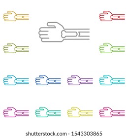 Arm, bone, break multi color icon. Simple thin line, outline vector of bone injury icons for ui and ux, website or mobile application