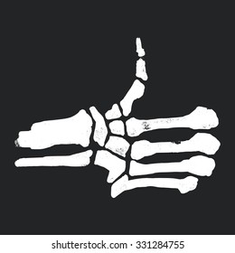 Arm bone. Tattoo. Like. Vector illustration.
