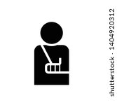 Arm broken. Sling Cast icon. Clipart image isolated on white background.