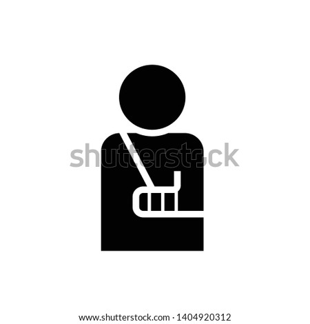 Arm broken. Sling Cast icon. Clipart image isolated on white background.