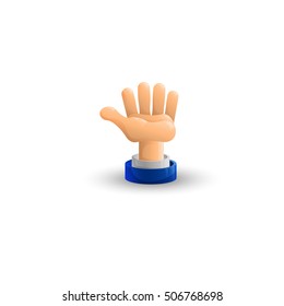Arm. Business hand. Palm up. 3D icon. Flat. Vector illustration.
