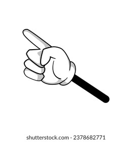 caricatura de la mano del arma. dedo de elemento, símbolo humano, pulgar sujetar brazo símbolo de mano de caricatura. ilustración vectorial de símbolo aislado
