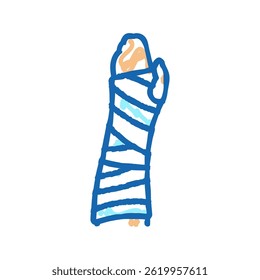 arm cast fracture injury doodle icon sketch vector. arm cast fracture injury sign. isolated symbol illustration