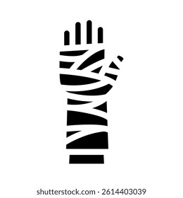 arm cast fracture injury glyph icon vector. arm cast fracture injury sign. isolated symbol illustration