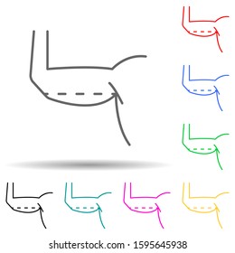 Arm cellulite surgery multi color style icon. Simple thin line, outline vector of anti agies icons for ui and ux, website or mobile application