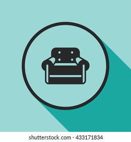 arm chair icon. armchair sign