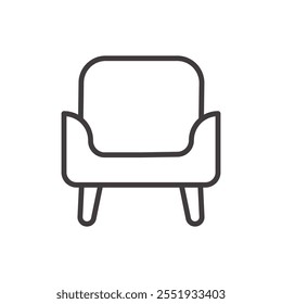 Arm Chair Icon isolated on white background. Vector icon.