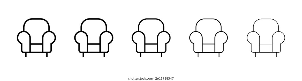Arm chair icon Vector logo sign