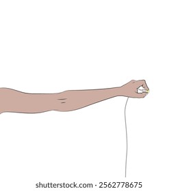 Arm connecting a usb cable.