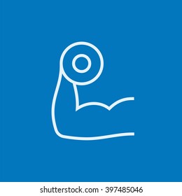 Arm mit Symbol einer Hantel-Linie.