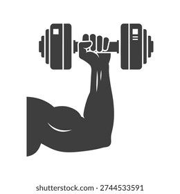Brazo con pesas equipo de ejercicio de levantamiento de pesas para el entrenamiento de fuerza icono de fitness