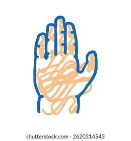 arm edema doodle icon sketch vector. arm edema sign. isolated symbol illustration