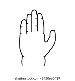 Vector de línea de edema de brazo. signo de edema de brazo. símbolo de contorno aislado ilustración negra