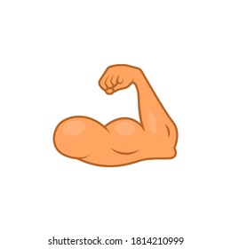 Arm Emoji Strong Muscle Flex Bicep. Emoticon Hand Cartoon Gym Bodybuilder Icon