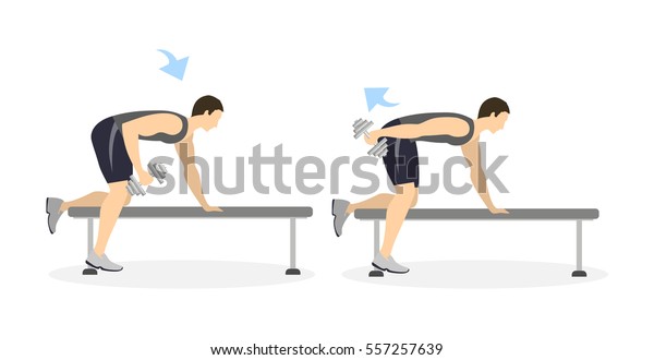 Arm Exercise Men On White Background Stock Vector Royalty Free