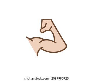 Icono plano del brazo. Señales de línea delgada para el logotipo de diseño, tarjeta de visita, etc. Símbolo de esquema único de alta calidad para diseño web o aplicación móvil. Pictograma de contorno médico.