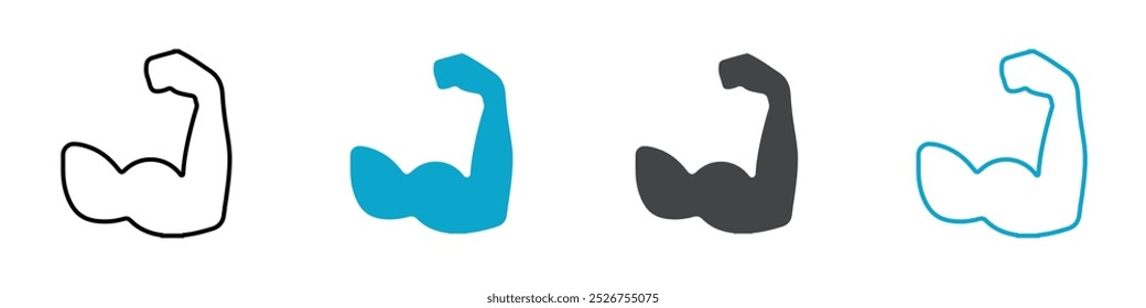 ícone flexível do braço definir arte vetorial