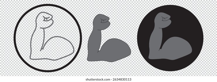 arm flex icon Simple muscle showing icon logo set EPS 10