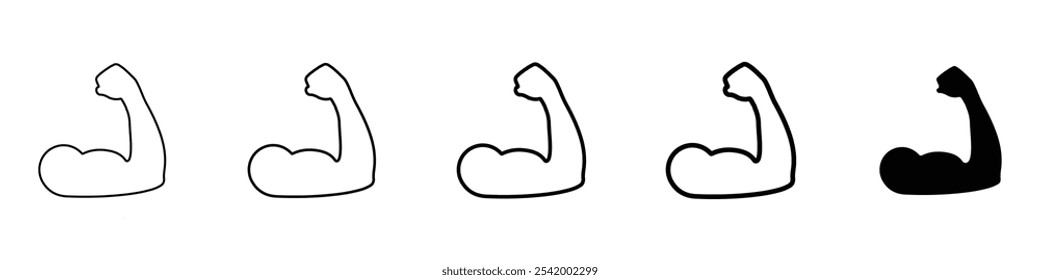 arm flex icon Simple outline illustration