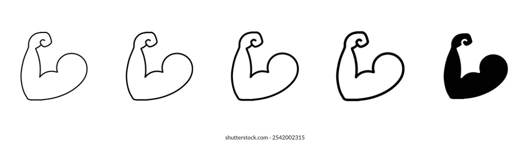 arm flex icon Simple outline illustration