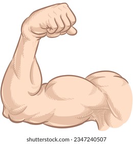 Arm Flexing Bicep Muscle Color