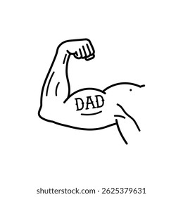 Arm Flexing with Dad Tattoo for Father's Day