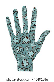 arm with floral ornament