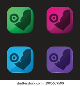 Arm four color glass button icon