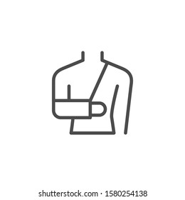 Arm fractures orthopedic cast line outline icon