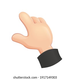 Gesto del brazo. El dedo muestra la dirección, aislado en fondo blanco. Ilustración vectorial Eps10.
