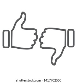 Arm gestures, thumb up and down vector illustration isolated on a white background