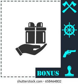 Arm of gift icon flat. Simple vector symbol and bonus icon