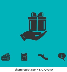 Arm of gift icon flat. Simple vector symbol and bonus icon