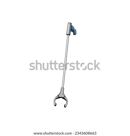 arm grabber tool cartoon. trash hand, stick device, equipment grab arm grabber tool sign. isolated symbol vector illustration