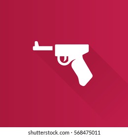 Arm gun icon in Metro user interface color style. Automatic pistol weapon