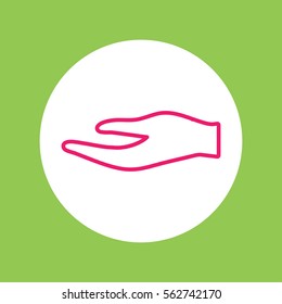 arm hand charity help support sign line icon