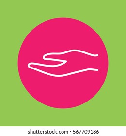 arm hand charity help support sign line icon