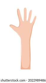 Arm und Hand auf weißem Hintergrund