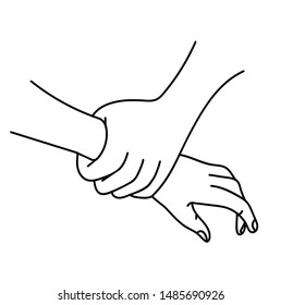 arm holding hands outline vector 