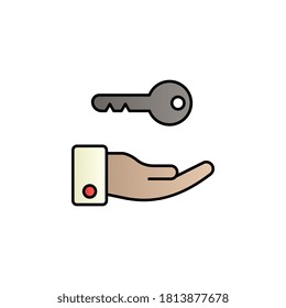 Icono de vector de degradado de color de clave, arco, casa