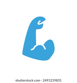 arm icon color or logo illustration glyph color blue style